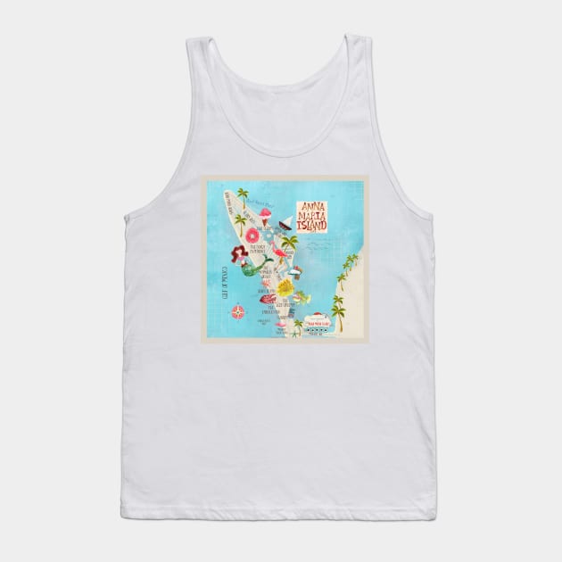 Anna Maria Island Florida//custom island map design and pattern Tank Top by Bridgett3602